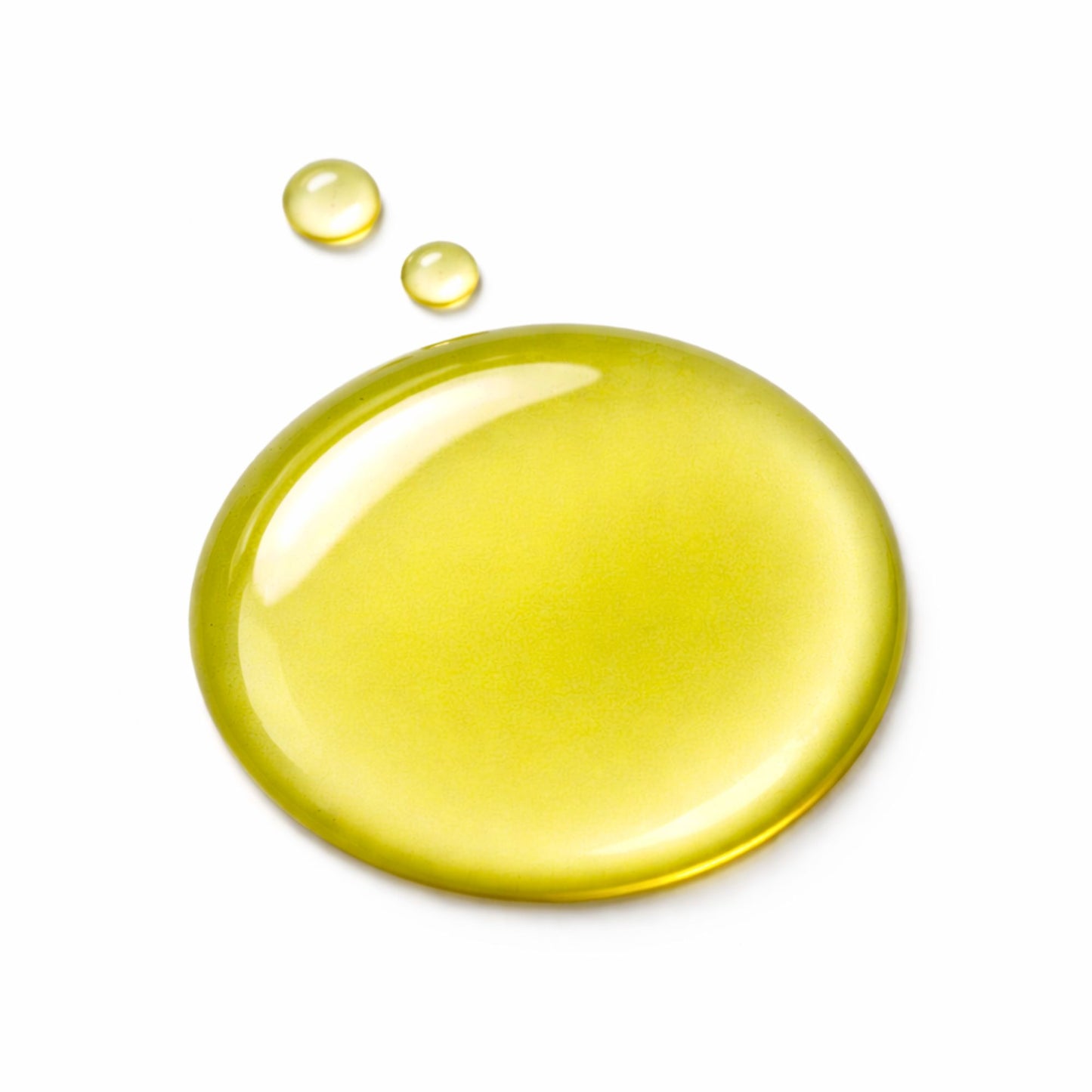 Droplet of Bum Wonderful oil on a white background. 